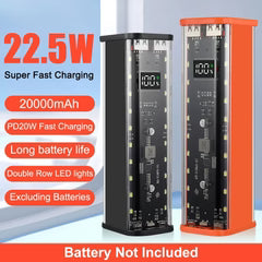 18650 Power Bank 8 Slots DIY Battery Storage Box with Digital Display SmartEshop.Pk