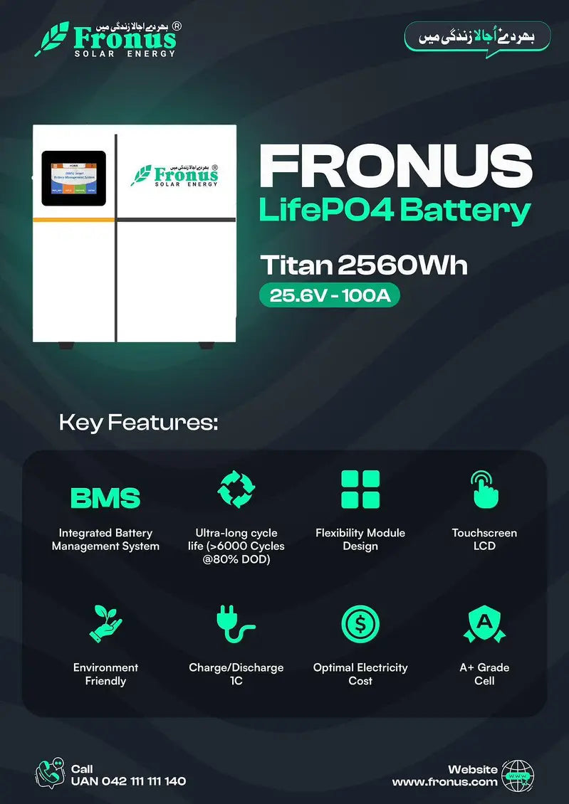 Fronus Titan 24V 100Ah Lithium Battery | High Performance Solar Battery SmartEshop.Pk