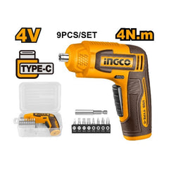 Cordless screwdriver 4V 4Nm 9pcs set – P5C20 | CSDLI0458 Ingco SmartEshop.Pk