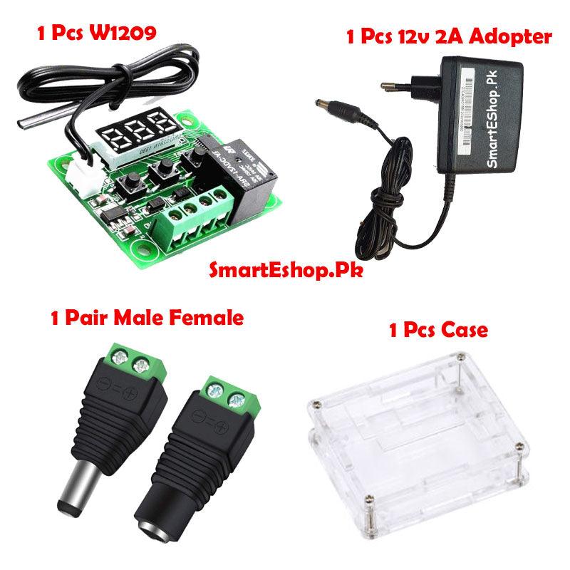 Basic Kit for Incubator including W1209 + Casing + Adapter and 2 Pin DC Connector in Pakistan - SmartEshop.Pk