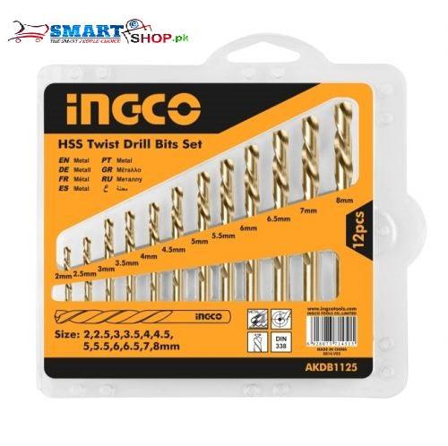 Ingco AKDB1125 12 PCS HSS Twist Drill Bits Set - SmartEshop.Pk