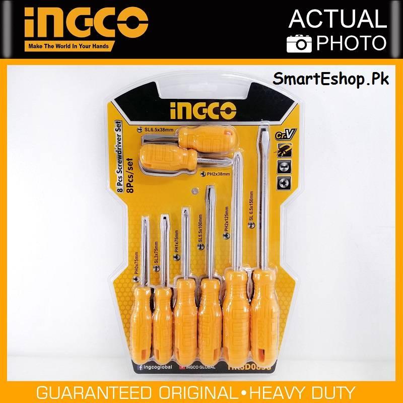 INGCO 8Pcs Screwdriver Set HKSD0858 IHT - SmartEshop.Pk