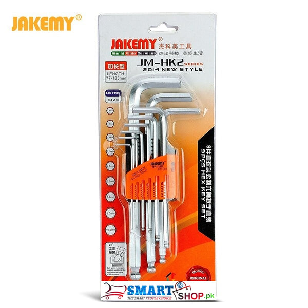 JM-HK2 9 in 1 1.5mm - 10mm Hexagon Allen Key Wrench Set Hex Key Set Spanner set Screwdriver Set Tool Kit My Store