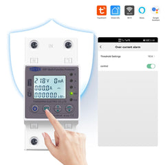 TOMZN 63A WIFI Smart Switch TUYA Energy Meter Kwh Metering Circuit Breaker Timer with voltage current and leakage protection - SmartEshop.Pk