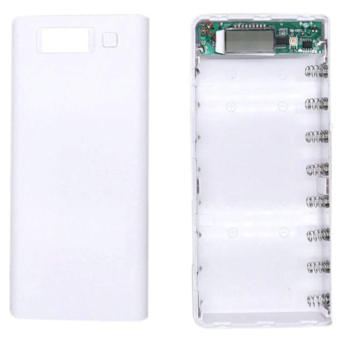 High Quality 5V Dual USB 18650 Power Bank Battery Box DIY Mobile Phone Charger Shell Case (8 CELL) - SmartEshop.Pk