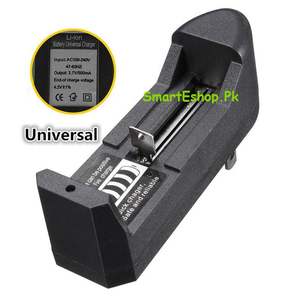 Universal Li-ion battery charger 3.7V single slot charger for 18650 10440 16340 14500 26650 e cigarette & flashlight battery