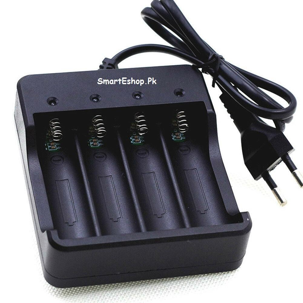 Li-ion Battery Smart 18650 LED Battery Charger 4 Slot - SmartEshop.Pk