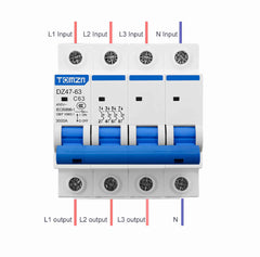 Tomzn 3Phase 4Pole AC 230/400V Circuit breaker 63A / 125A