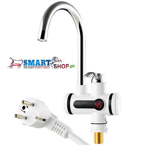 Instant Electric Water Heater Tap Faucet AC 220V 3000W Digital Display Temperature Geyser Water Heater Under Inlet for Kitchen and Bathroom in Pakistan